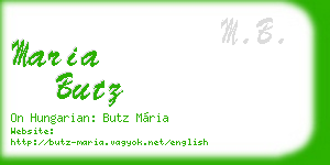 maria butz business card